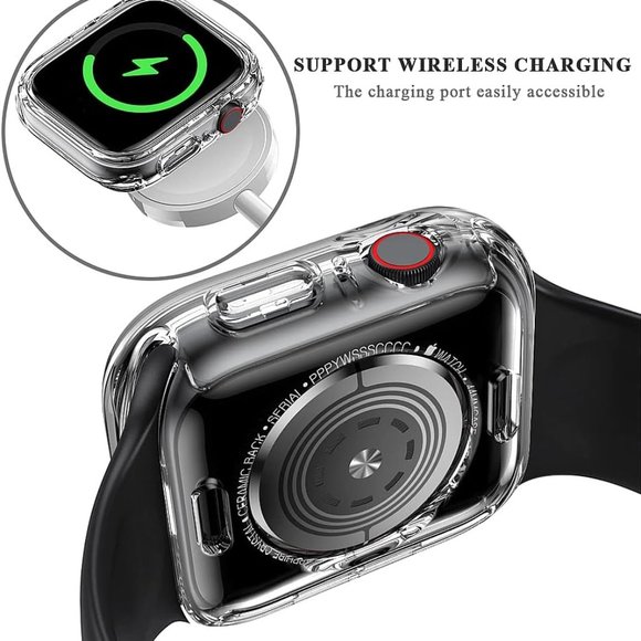 Apple Watch Case, Series 5, 7, SE, 6, 4 - Two Pack Tea Green & Clear - Picture 4 of 7